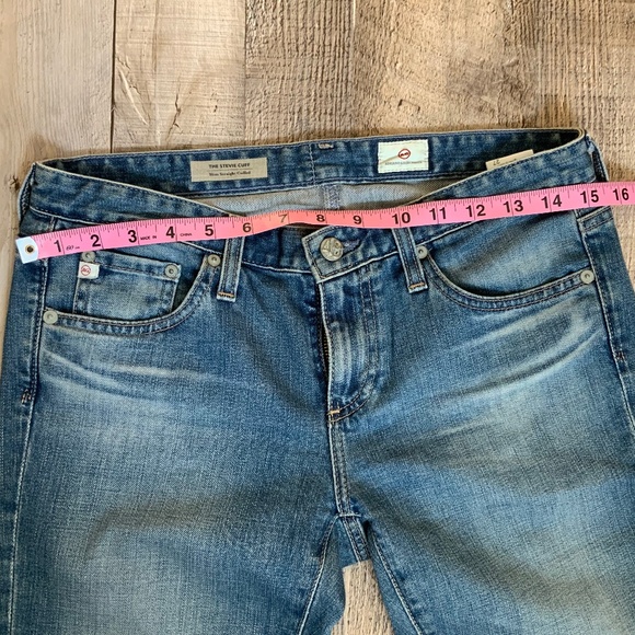 AG Stevie Embroidered Cuff Mid Rise Slim Fit Straight Jeans SZ 27 - Picture 12 of 14